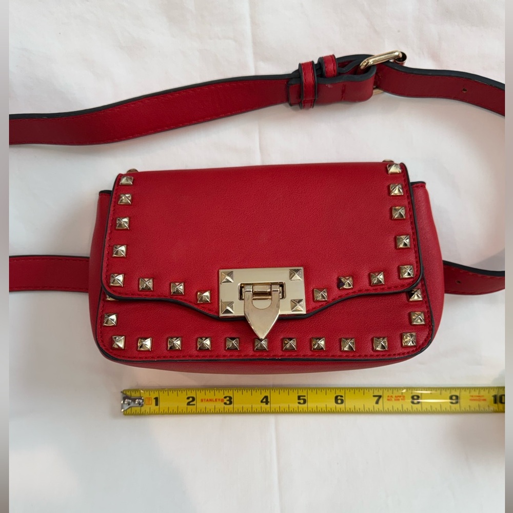 Red Studded Women's  Belt Bag